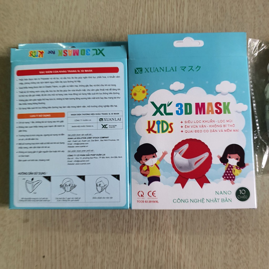 ( Mẫu Mới) 1 HỘP 10 CHIẾC KHẨU TRANG 3D MASK TRẺ EM 3 LỚP KHÁNG KHUẨN CHUẨN XUÂN LAI CÔNG NGHỆ NHẬT BẢN | BigBuy360 - bigbuy360.vn