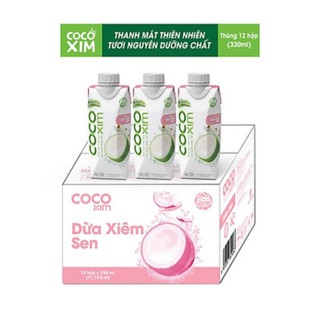 Thùng 12 hộp nước dừa cocoxim sen