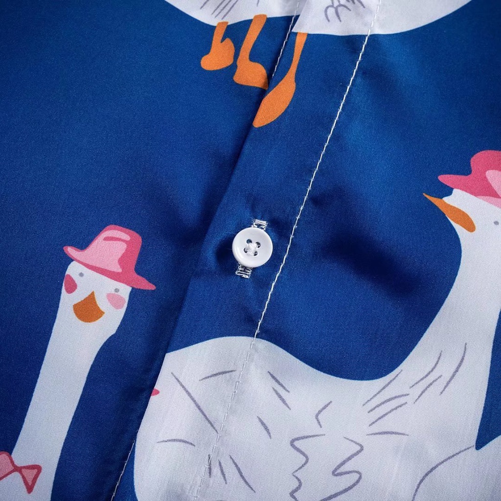 Áo Sơ Mi Tay Ngắn Dáng Rộng Thoáng Khí In Họa Tiết Hoạt Hình Phong Cách Hàn Quốc Thời Trang Mùa Hè Cho Nam