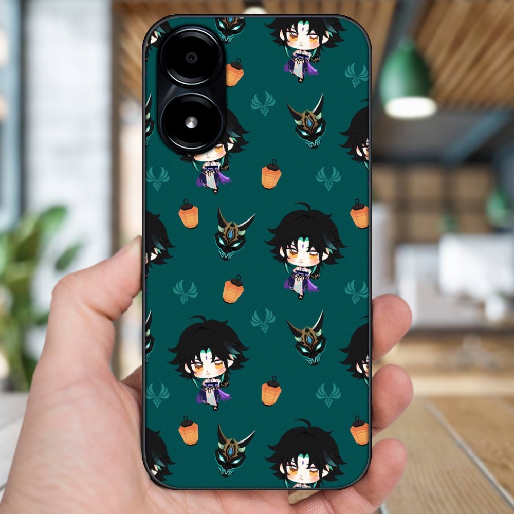 Ốp lưng Vivo Y02s viền đen in hình Xiao Genshin Impact