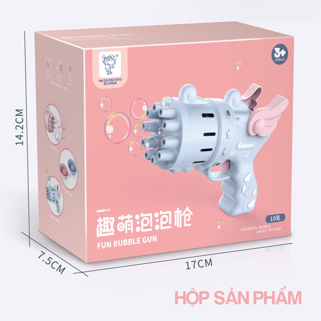 Súng bắn bong bóng xà phòng đồ chơi máy bắn bong bóng tự động siêu mạnh cho trẻ DCVD08-SUNG10N KIDS GARDEN