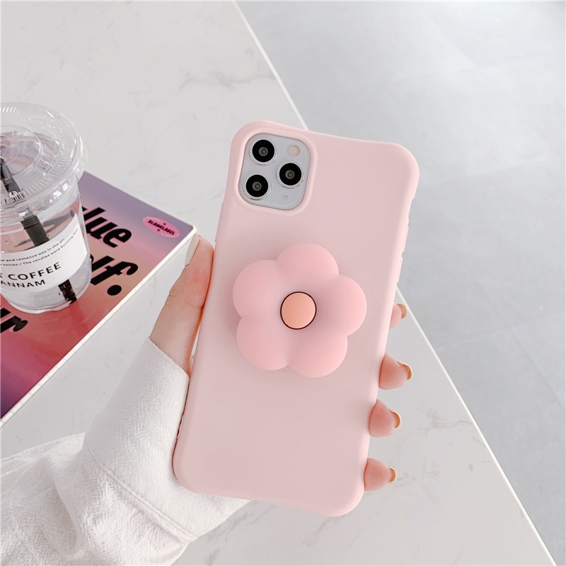 Ốp điện thoại TPU mềm + giá đỡ hình hoa cho iPhone SE211 Pro MAX XS XR 6 7 8 Plus | BigBuy360 - bigbuy360.vn