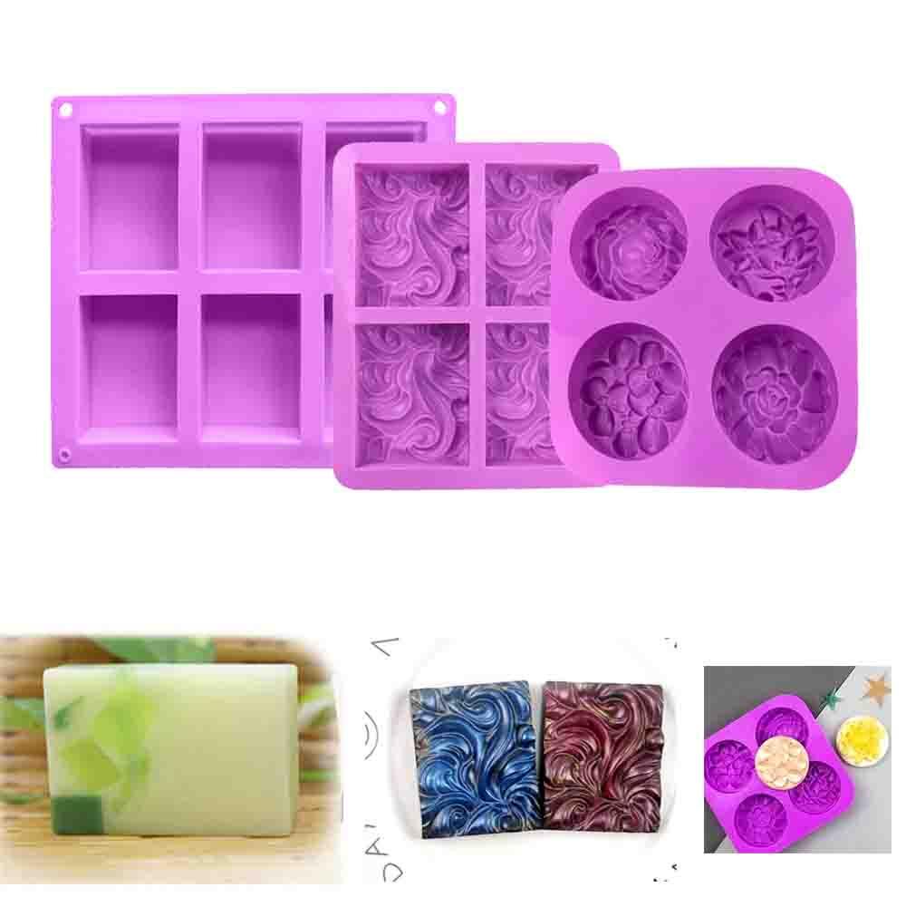 BORAG Khuôn Làm Xà Phòng Handmade Silicone 4 / 6 Ô