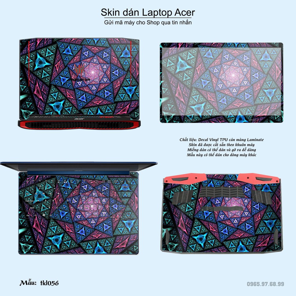 Skin dán Laptop Acer in hình thiết kế nhiều mẫu 6 (inbox mã máy cho Shop)
