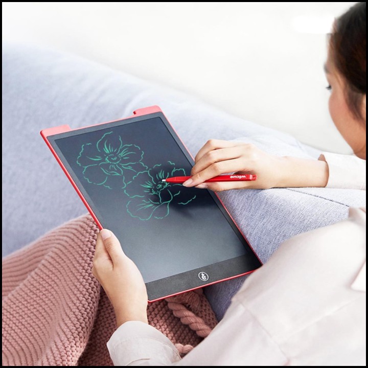 Bảng vẽ điện tử tự xóa thông minh cho bé màn hình LCD loại to 12 inch mực viết đa màu