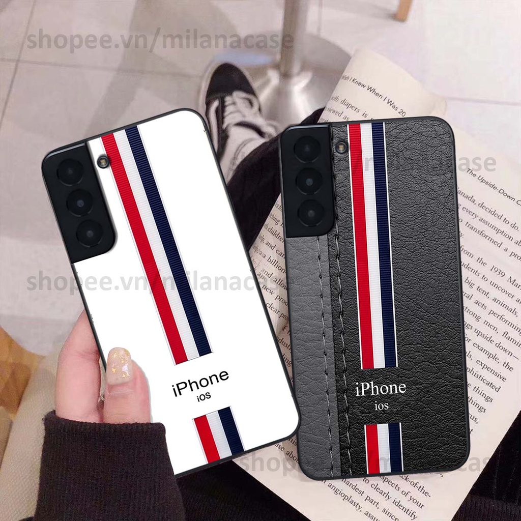 Ốp Samsung S21 / S21 FE / S21 Plus / S21+ in giả da phong cách thể thao, cá tính, thời trang