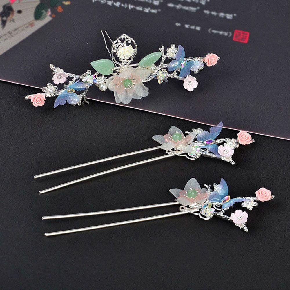 Bộ Trâm Cài Tóc + Bông Tai + Trâm Cài Tóc Phong Cách Trung Hoa Cổ Điển Thời Trang Cho Nữ
