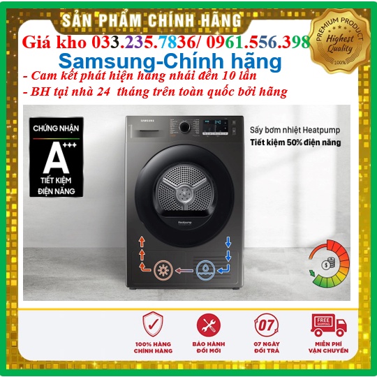 Máy Sấy Samsung Inverter 9Kg DV90TA240AX/SV