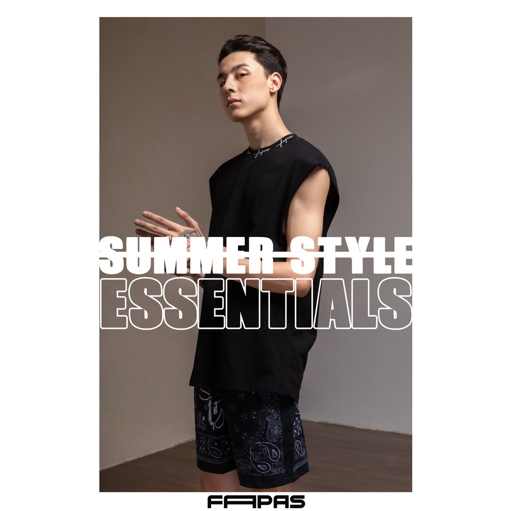 Áo Tanktop Nam Ronin In Logo Viền Cổ Cực Ngầu Chất Vải Cotton Mát Form Rộng Thoải Mái - FAPAS