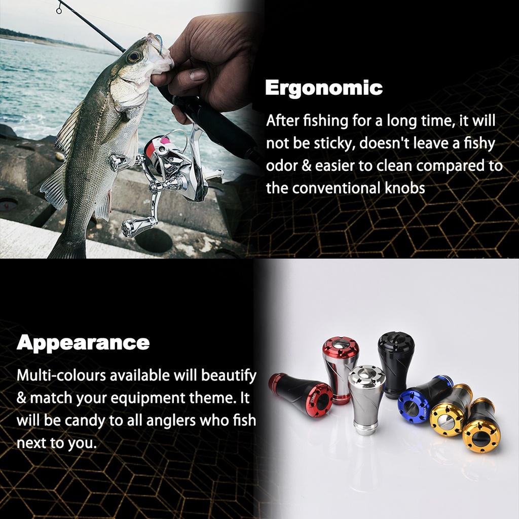 Nút tay cầm guồng quay máy câu ngang Gomexus 20mm cho Shimano Sahare Vandord Daiwa Exceler fuego Ryobi Ultra power Kiki 1000-4000 A20