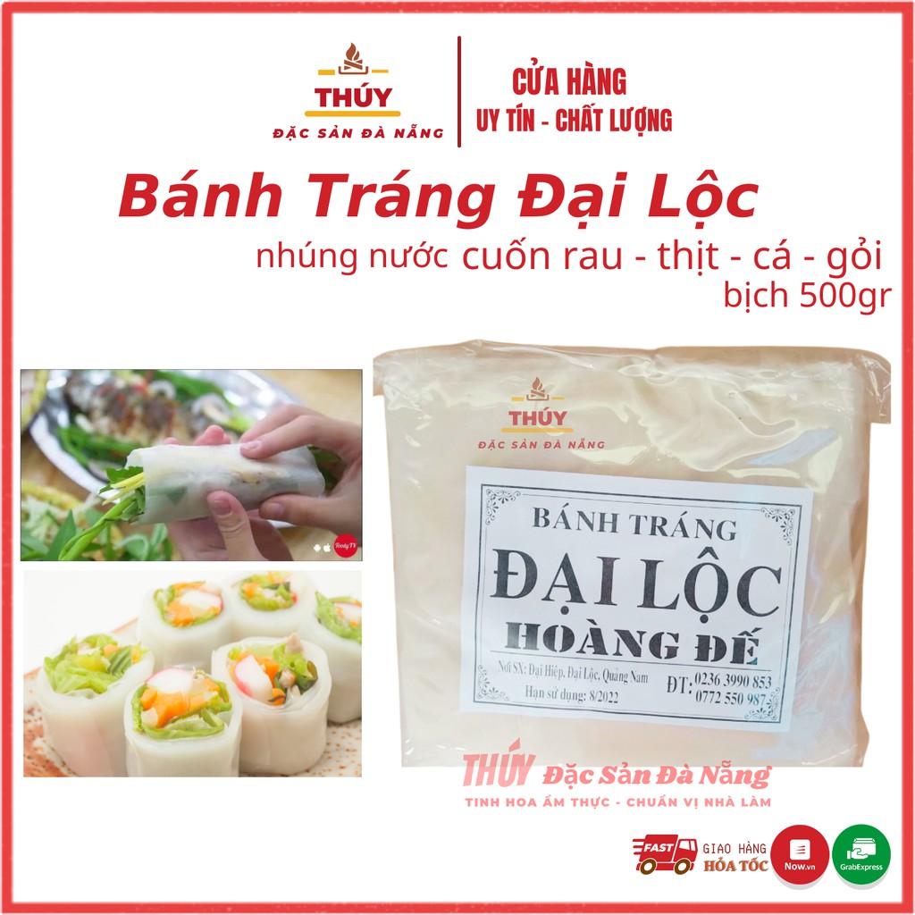 Bánh tráng đại lộc túi 500gr - làm bánh tráng cuốn thịt heochuẩn vị đà nẵng -  bánh nhúng nước