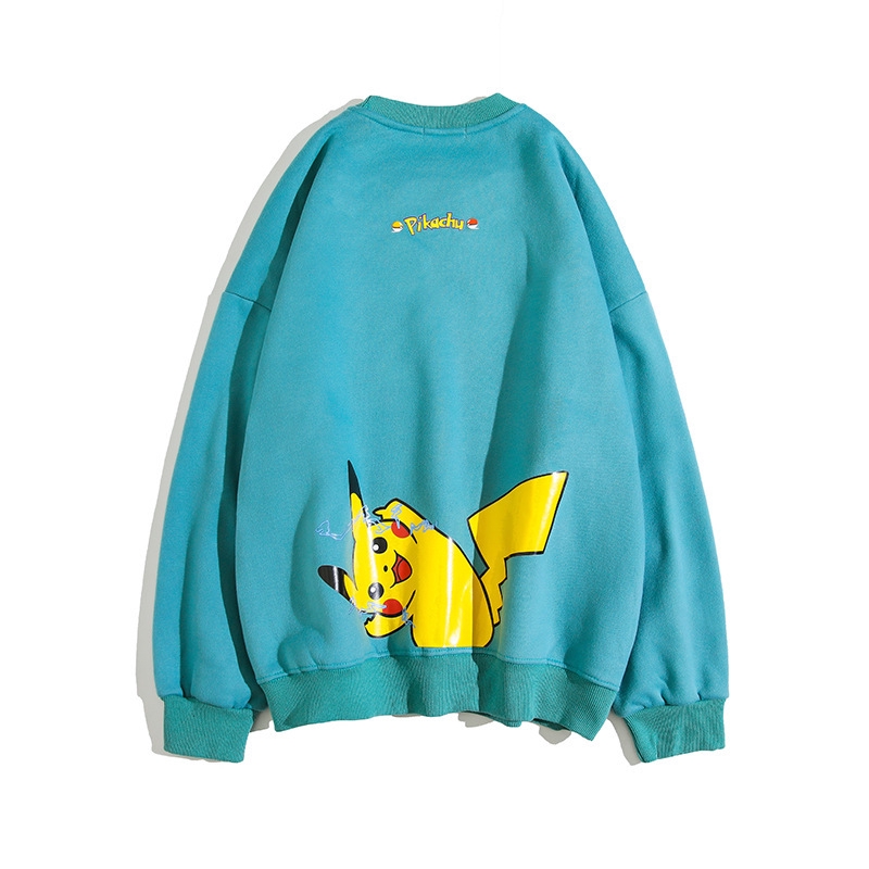 Áo khoác dáng rộng in hình Pikachu thời trang mùa thu hàn quốc dành cho nam