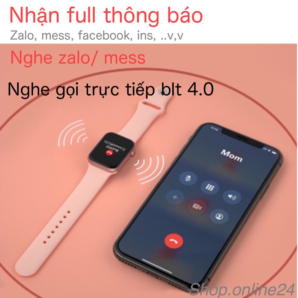 Đồng Hồ Thông Minh Ok 3 Seri 6 Tích hợp Núm xoay Nút nguồn Game Thay ảnh Nghe gọi trực tiếp Sạc không dây