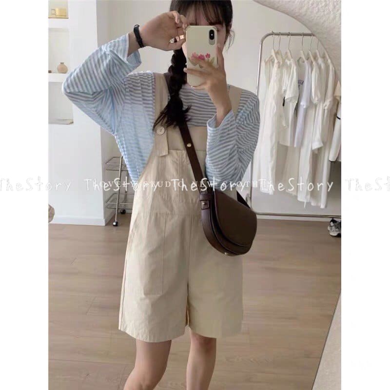 [STR] [ẢNH THẬT SHOP CHỤP] Yếm kaki short túi ngực Q769