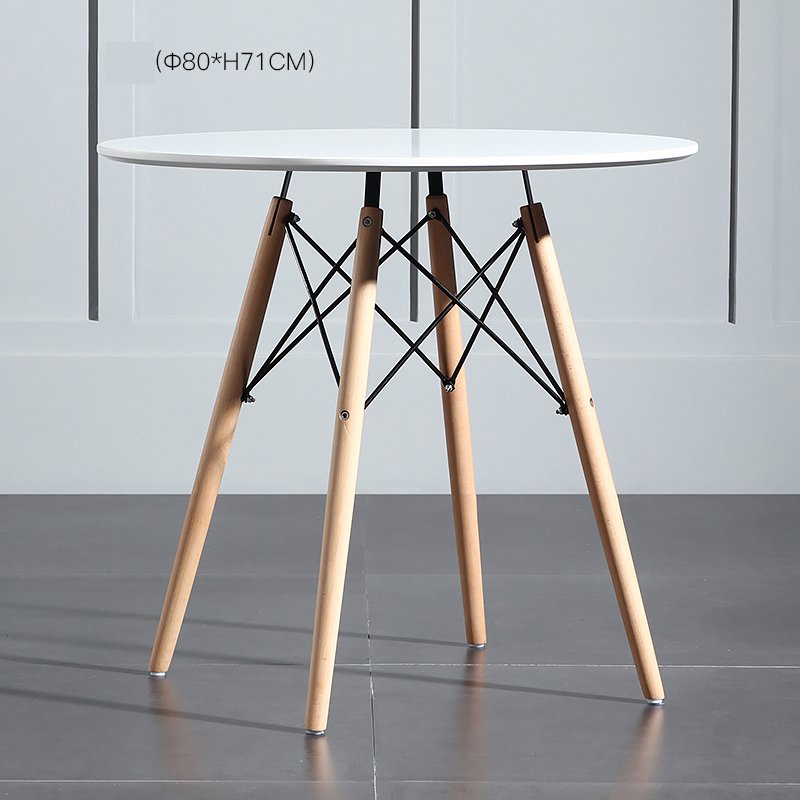 Bàn Tròn Eames 4 Chân Gỗ Đan Sắt Ngồi Quán Cafe, Văn Phòng, Bàn Ăn Đủ Kích Thước