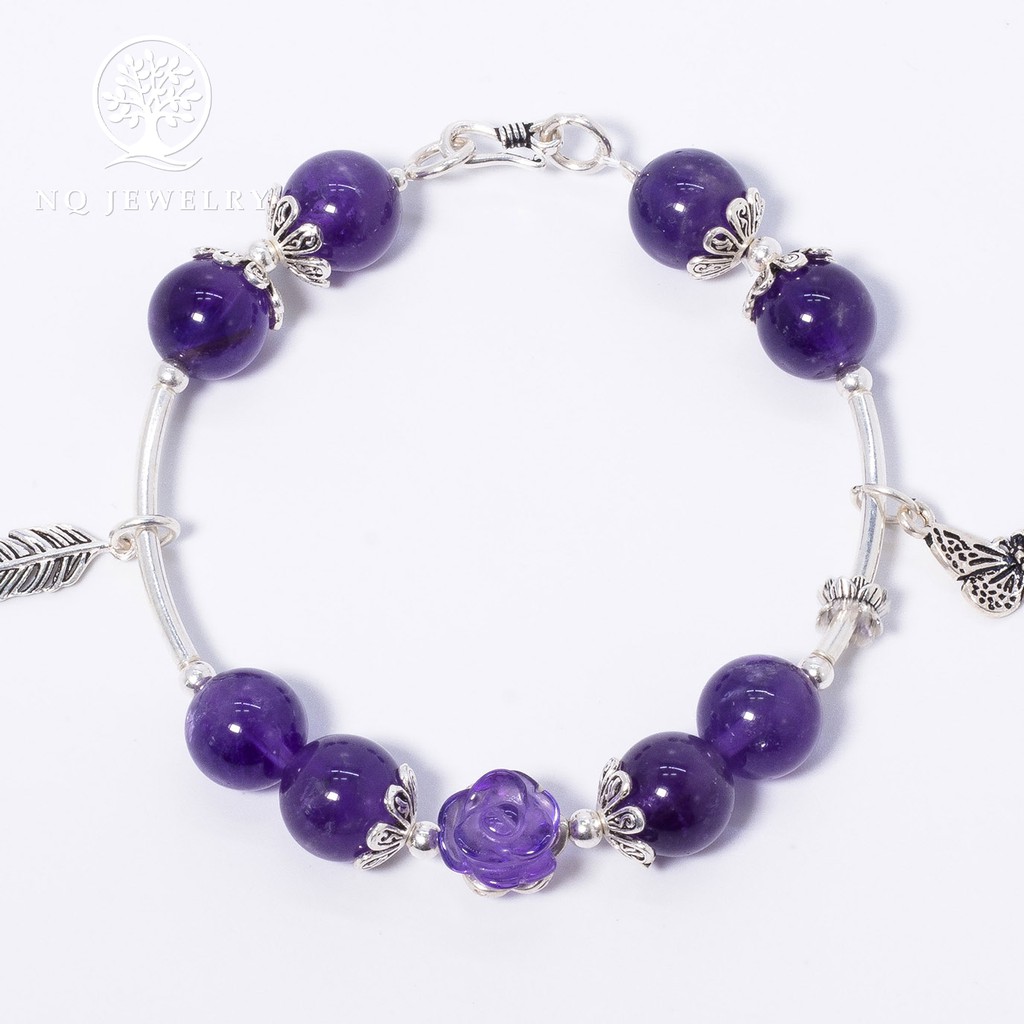 Vòng tay phối charm hoa mẫu đơn - NQ Jewelry