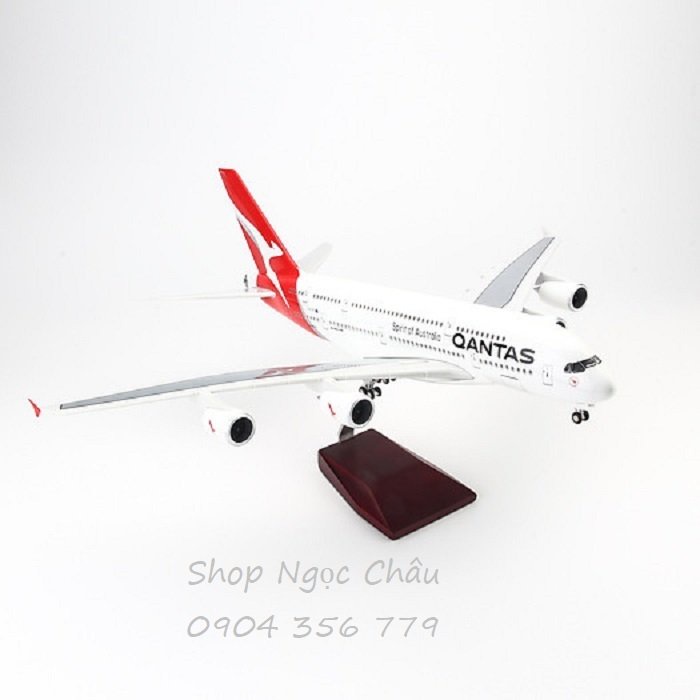 Máy bay mô hình Qantas Airbus A380 LED 47cm