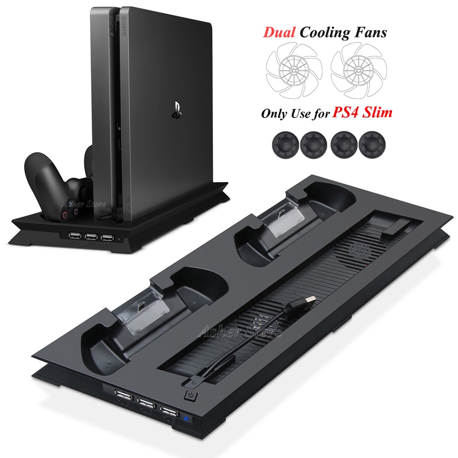 SONY Đế Sạc Đứng Mỏng + 2 Đế Tản Nhiệt + 3 HUB + 3 HUB Cho Máy Chơi Game PS4 PS 4 Slim