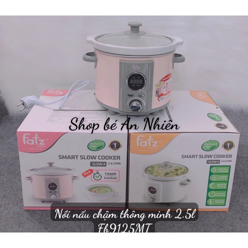 Nồi nấu cháo chậm thông minh hẹn giờ 2.5L Fatzbaby slow 4 FB9125M