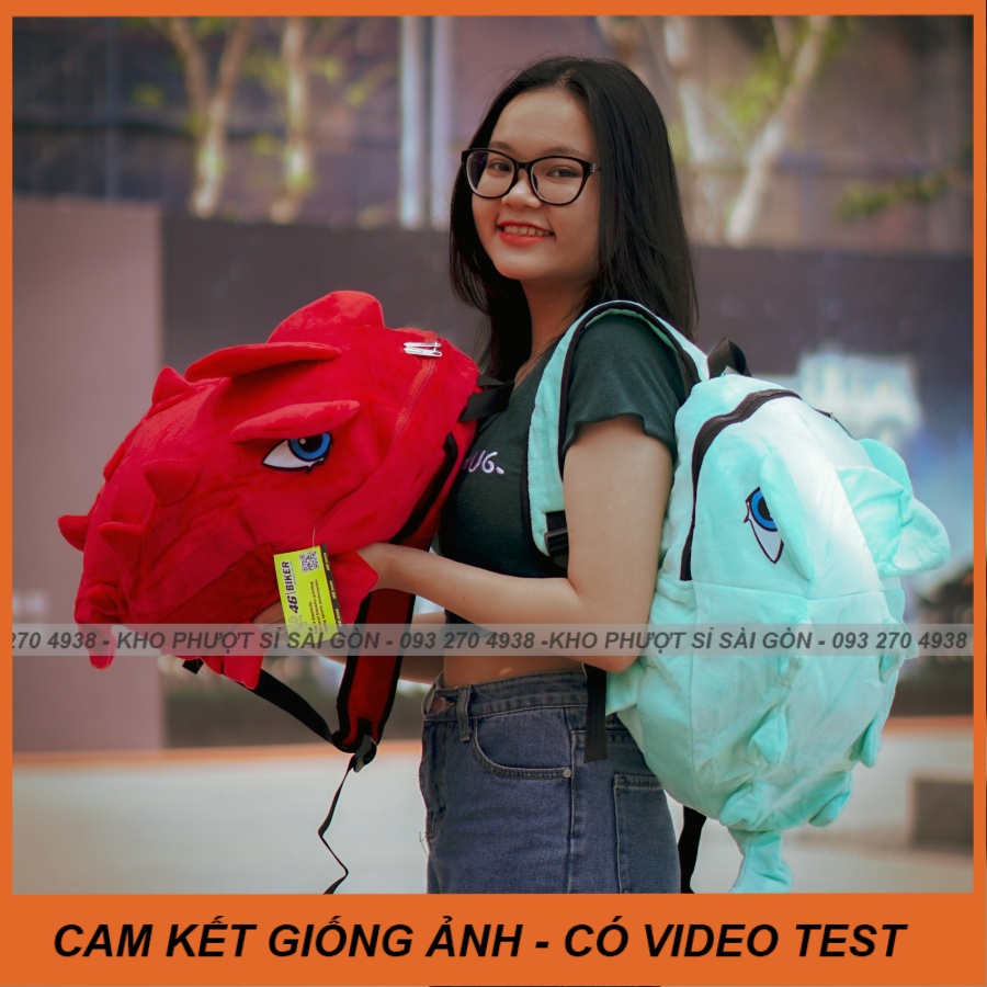 Kho balo giá sỉ ở HCM - Balo khủng long nhung mịn giá rẻ nhiều màu chọn lựa đẹp cho nam nữ