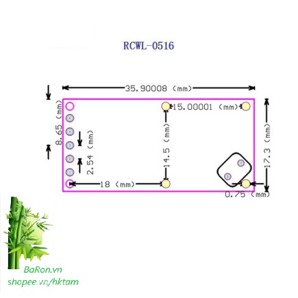Mạch Cảm Biến Chuyển Động Radar Vi Sóng RCWL-0516