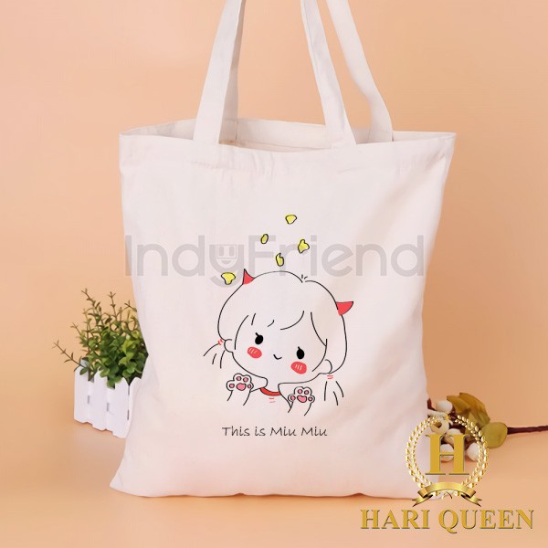 [Túi tote] Túi vải cô gái Miu Miu DTR0720