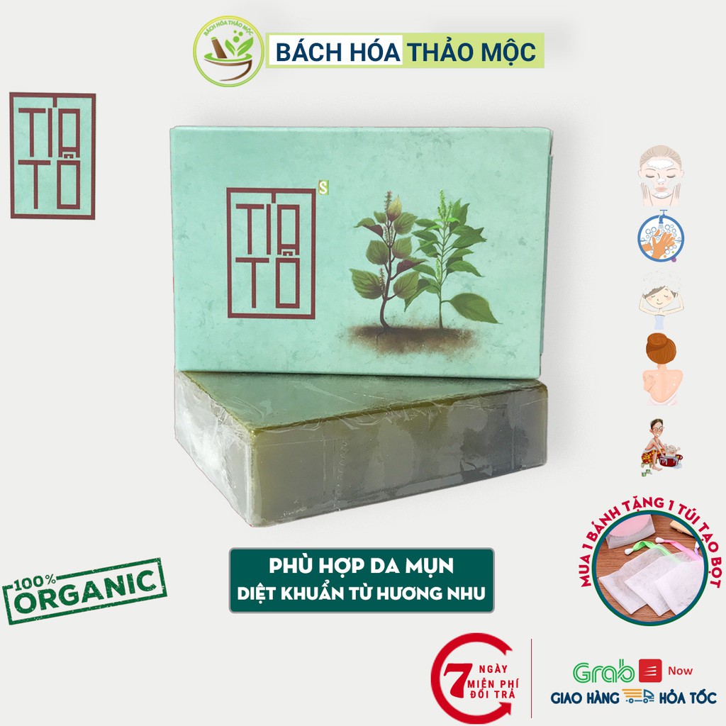 Xà Bông Tía Tô Mát Da Giảm Mụn Lưng 100Gram Xà Phòng Thảo Dược Thiên Nhiên | BigBuy360 - bigbuy360.vn