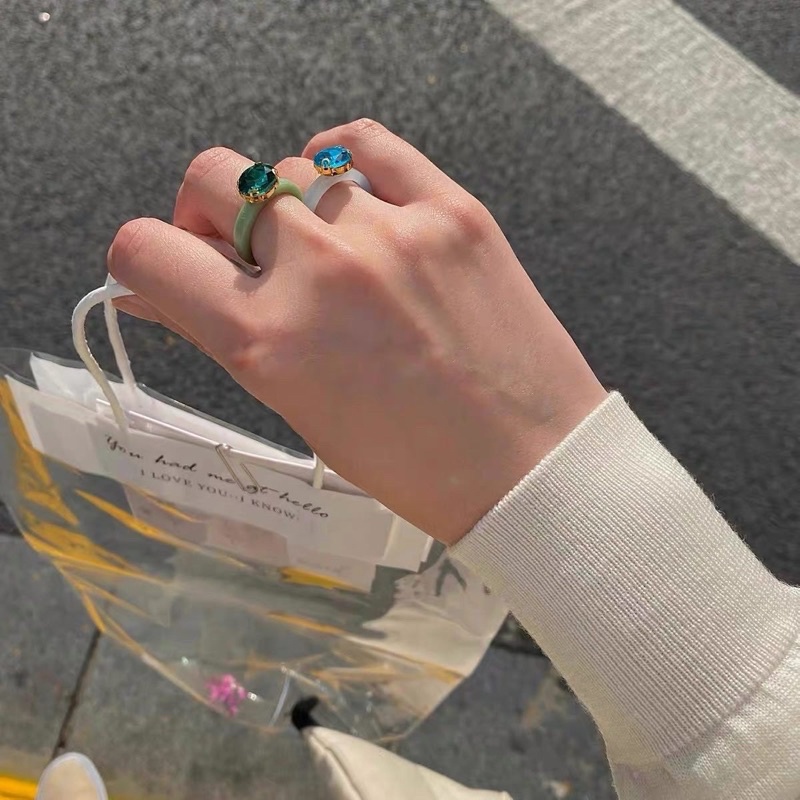 Nhẫn Nhựa Đeo Tay Đính Hột - NHAN1074