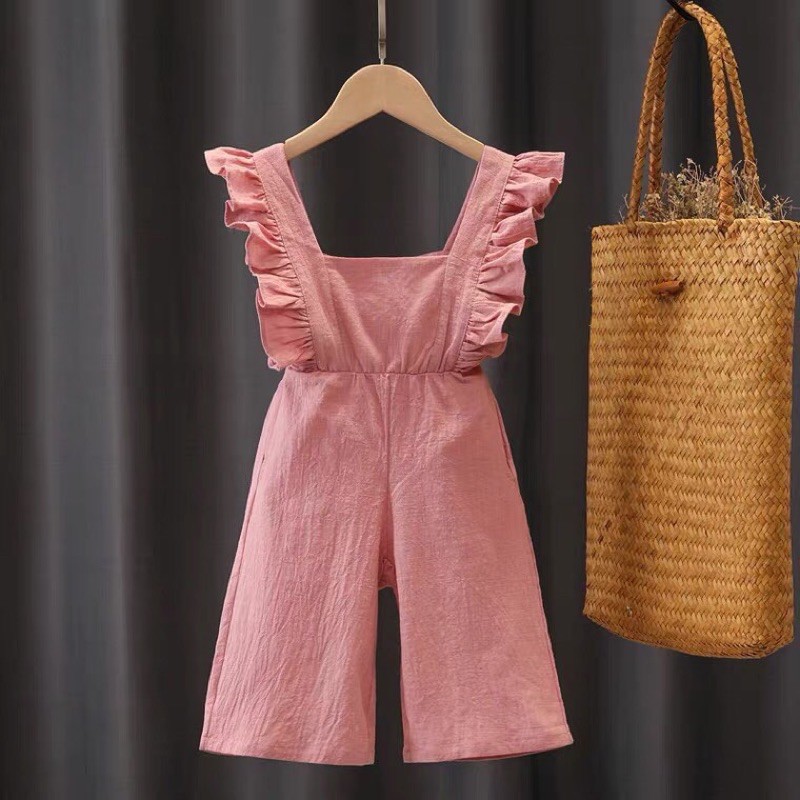 BỘ JUMPSUIT HỒNG BÉ GÁI