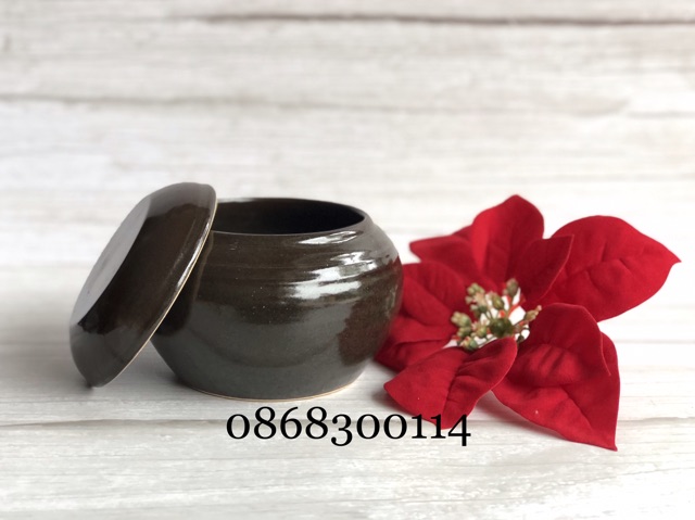 Âu sứ đựng muối, mỡ Bát Tràng