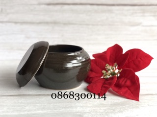 Âu( hũ) sứ đựng muối, mỡ Bát Tràng