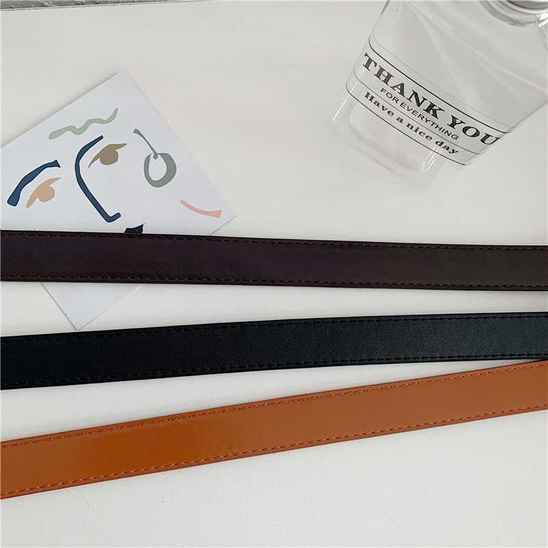 289820Korean old round buckle ring belt female retro literary belt student