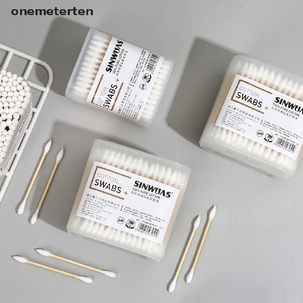 Set 100 / 200 Tăm Bông Cotton Hai Đầu Dùng Một Lần