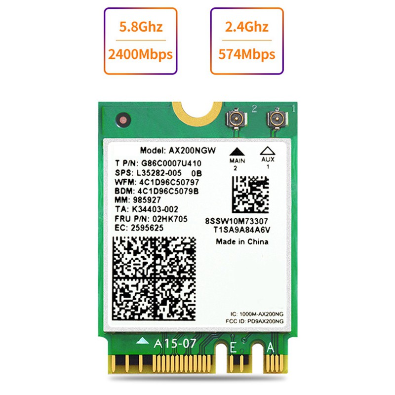 Card Mạng Wifi 6 M.2 Ngff 802.11ax Bluetooth 5.0 2974mbps | BigBuy360 - bigbuy360.vn