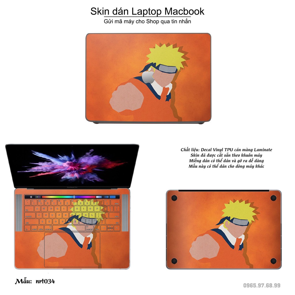 Skin dán Macbook mẫu Naruto (đã cắt sẵn, inbox mã máy cho shop)