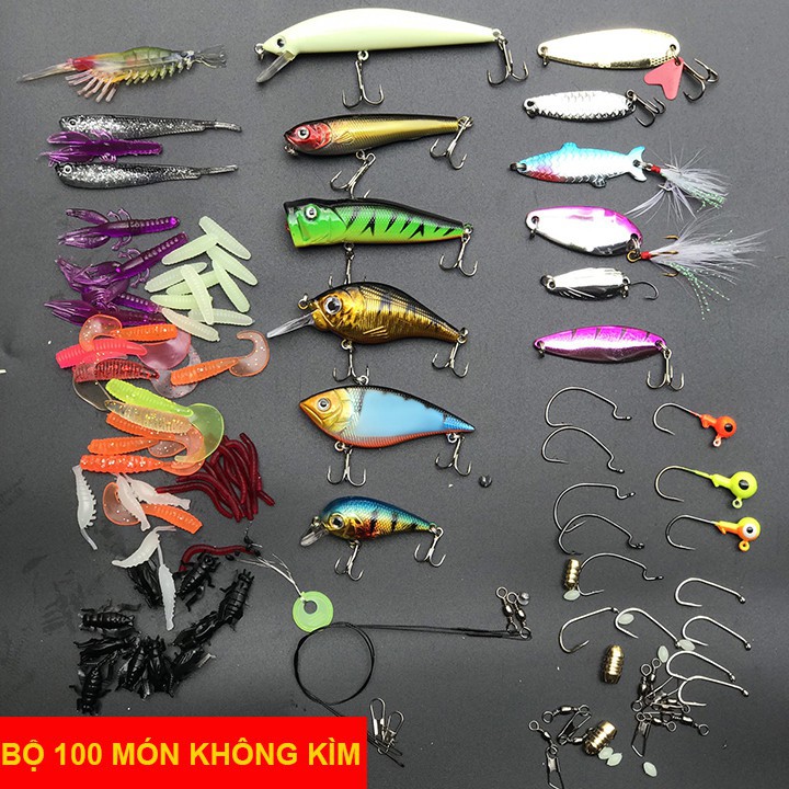 Bộ Mồi Giả Câu Cá và Phụ Kiện Đi Câu Cá Đa Năng - Mồi Câu Cá Lure, Cá Lóc, Cá Chẽm, Cá Tráp Siêu Hiệu Quả