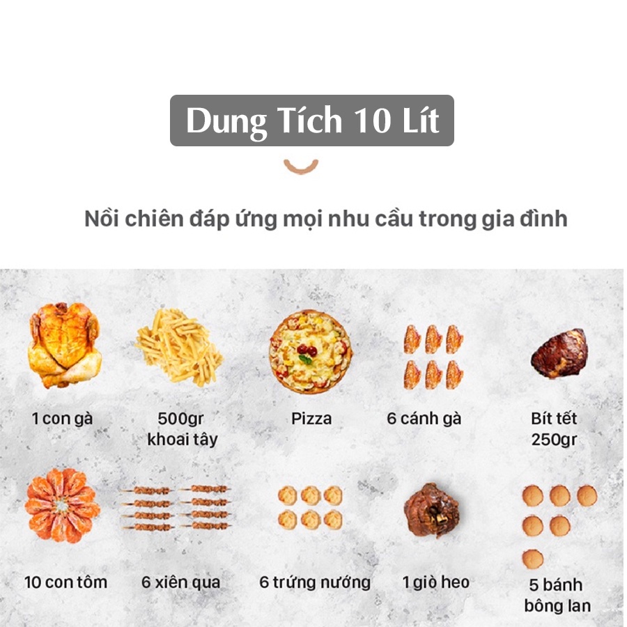 Nồi Chiên Không Dầu Dung Tích 10 Lít KB - 8001M - Bảo hành 12 tháng