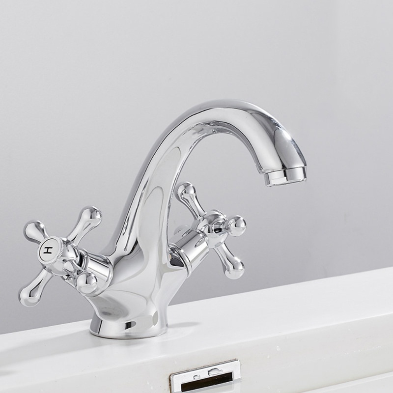 Vòi Nước Nóng Lạnh Hai Tay Cầm Cho Bồn Rửa Nhà Tắm