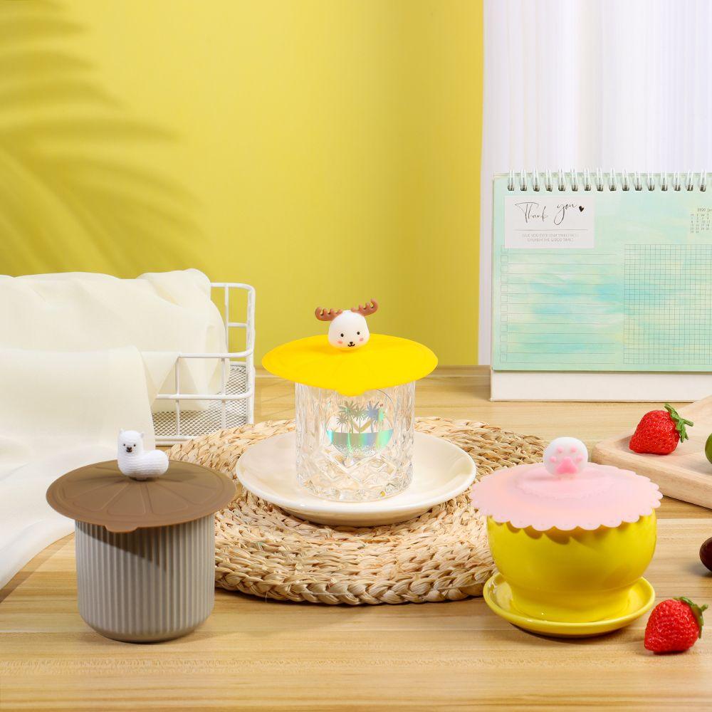 Nắp Đậy Cốc Cà Phê Bằng Silicone Chống Bụi Tái Sử Dụng Được