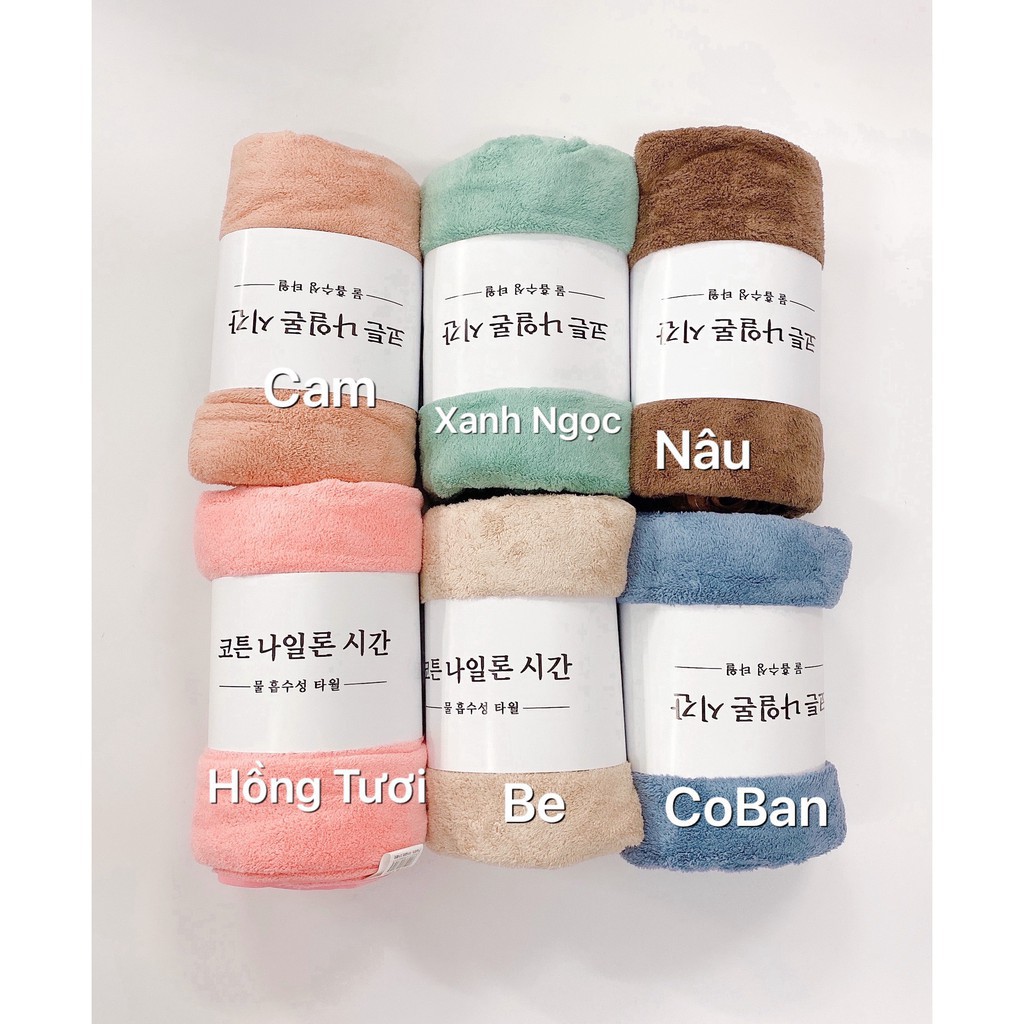 [FREESHIP❤️]Chiếc Khăn Mặt Lông Cừu Hàn Quốc cotton 50x35cm Siêu Thấm Hút Loại Có Dòng Kẻ