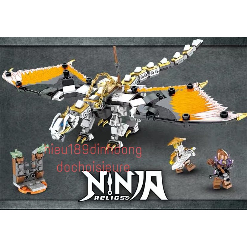 lắp ráp xếp hình non LEGO NINJAGO 71718 7181 : Rồng chiến đấu của sư phụ wu 371 mảnh