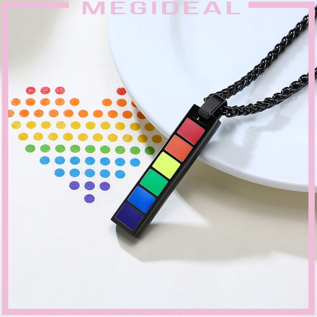 Dây chuyền mặt thẻ cầu vồng phong cách LGBT thời trang