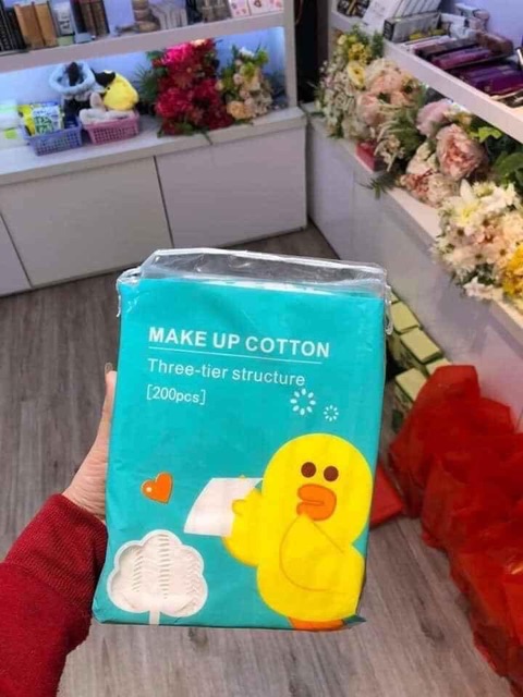 Bông tẩy trang cotton Gấu Vịt hàn xẻng (200 miếng)