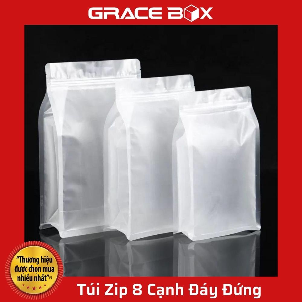 {Giá Sỉ} Túi Zip Thực Phẩm 8 Cạnh Nhám Trong (Hàng Nhập) Siêu Thị Bao Bì Grace Box