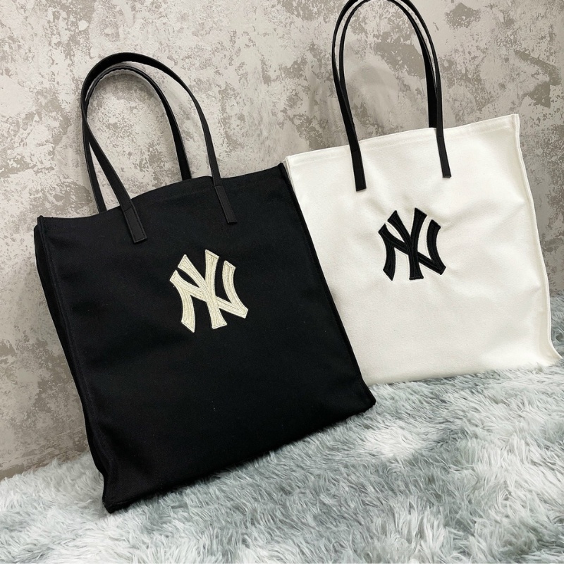 Túi Tote MLB Canvas Tote Bag New York Yankees 3AORM022N-50BKS Màu Đen Trắng, Túi Tote Thêu NY Unisex Phong Cách Hàn Quốc