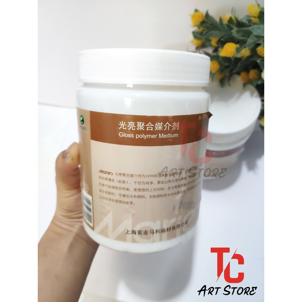 PHỦ BÓNG BẢO VỆ TRANH ACRYLIC 1 LÍT - GLOSS POLYMER MEDIUM MARIE'S 1000ML