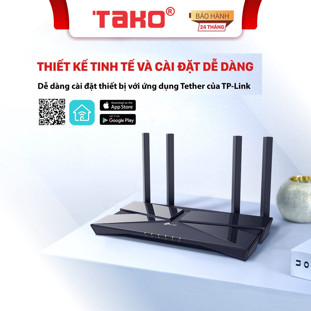 Bộ Phát Wifi Tplink 4 Râu Archer AX10 Wifi 6 Chuẩn AX 1500Mpbs