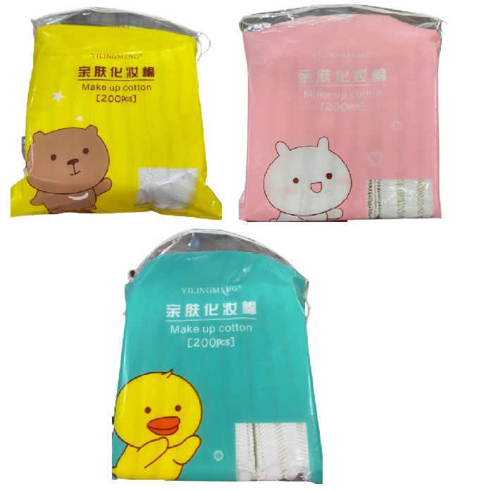 Bông Tẩy Trang Cotton mịn, không xơ, mềm mại Yilingmeng Line 200 Miếng - hàng nội địa Trung