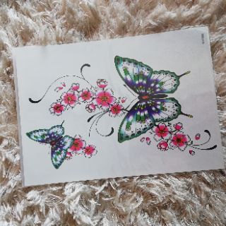 Combo 2 tatoo bướm và hoa