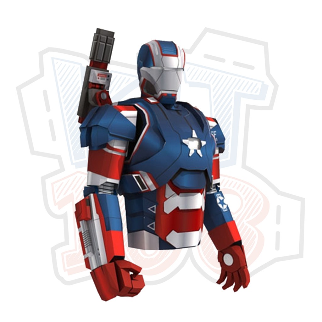 Mô hình giấy Marvel Avengers Robot Iron Patriot - Iron Man